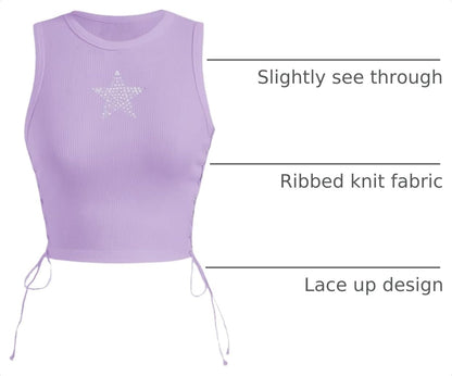 Star Rhinestone Crop Top