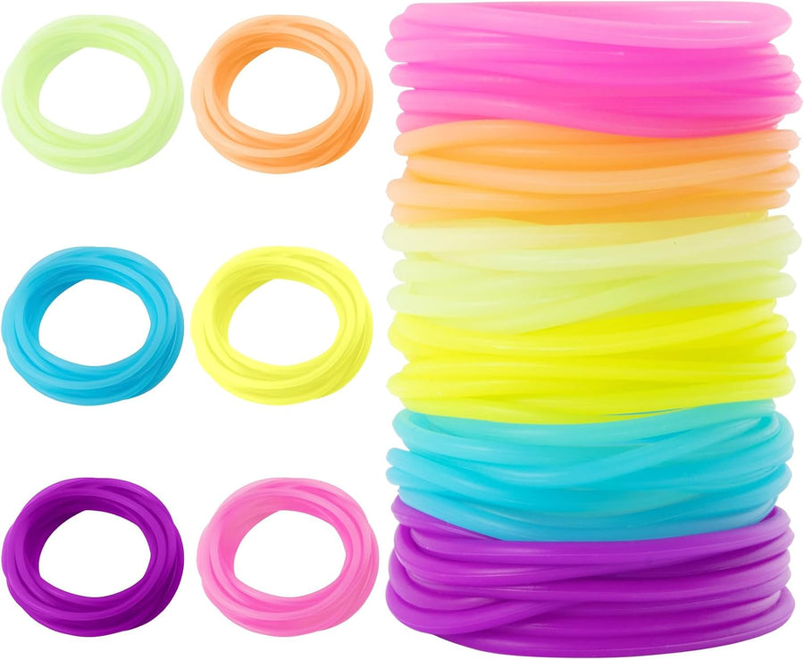 60-Piece Glow Jelly Bracelet Set