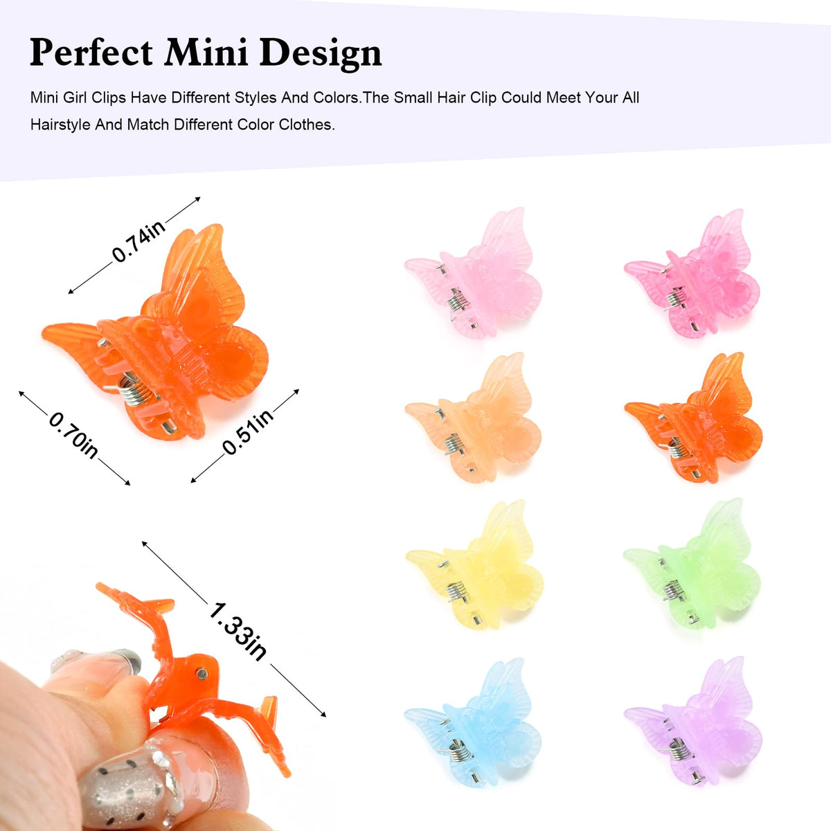 Butterfly Hair Clips — 50 Piece Y2K Set