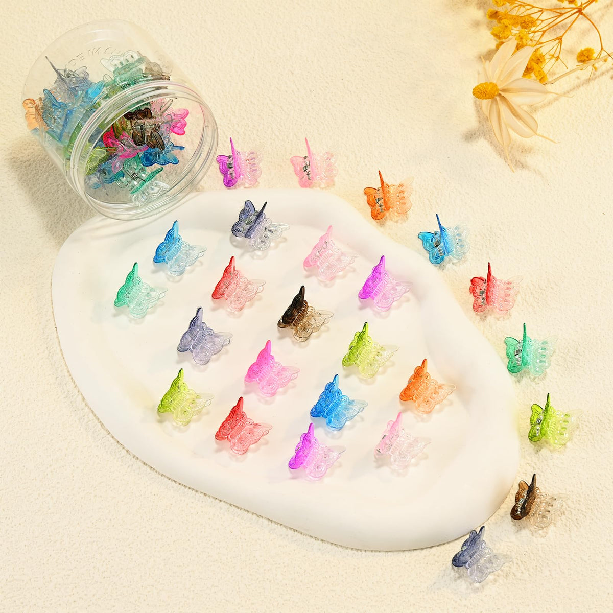 Butterfly Hair Clips — 50 Piece Y2K Set