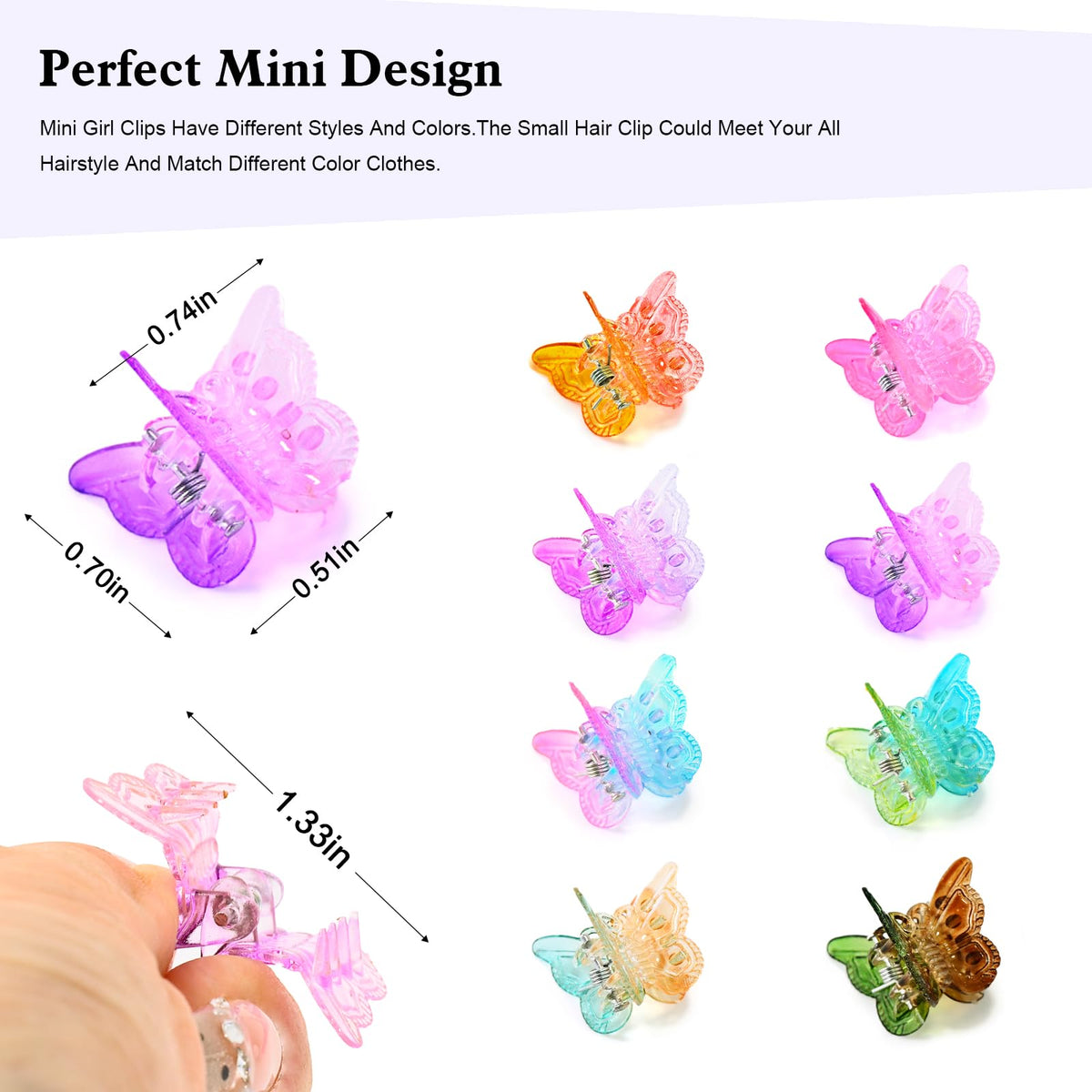 Butterfly Hair Clips — 50 Piece Y2K Set