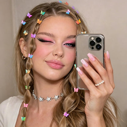 Butterfly Hair Clips — 50 Piece Y2K Set
