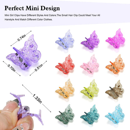 Butterfly Hair Clips — 50 Piece Y2K Set