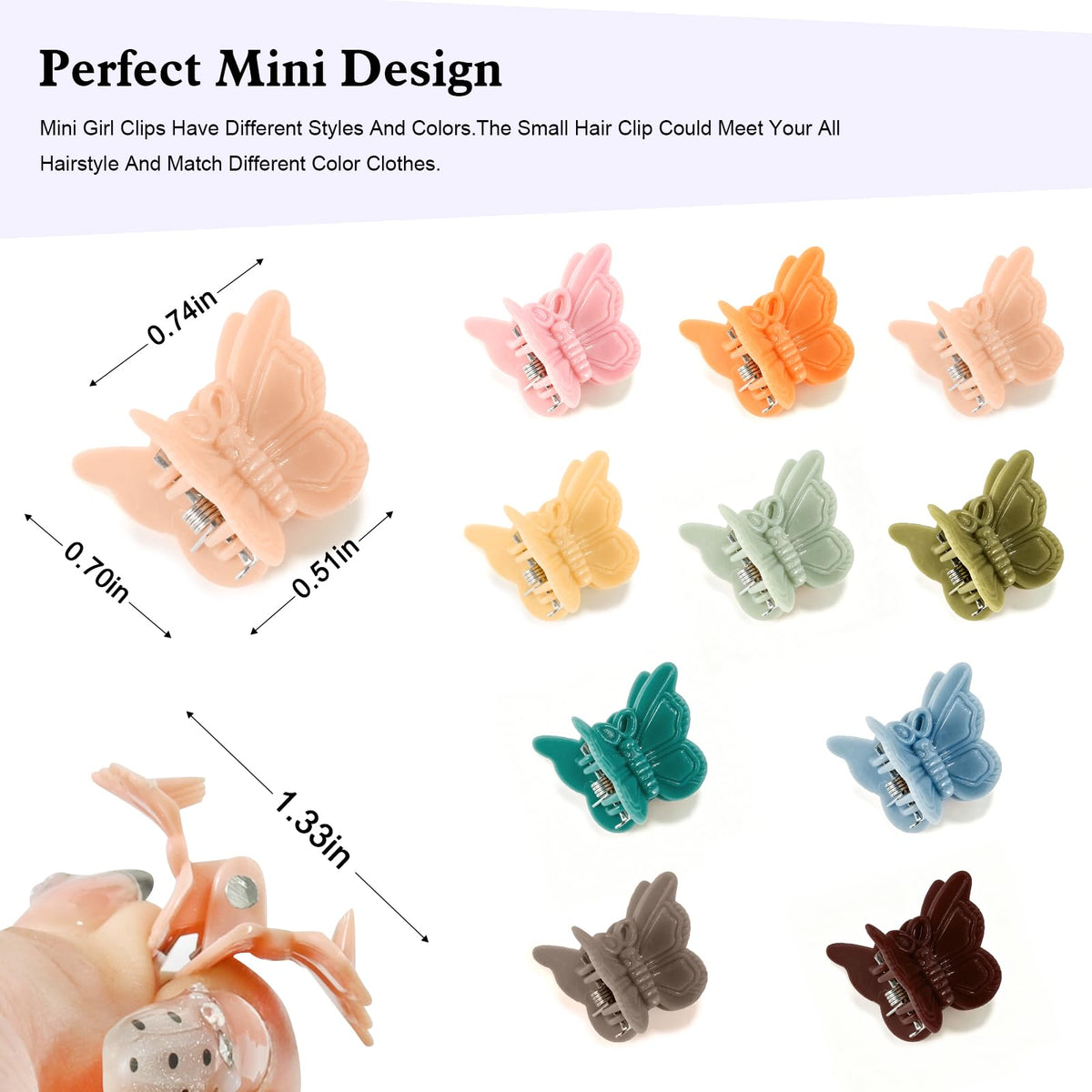 Butterfly Hair Clips — 50 Piece Y2K Set