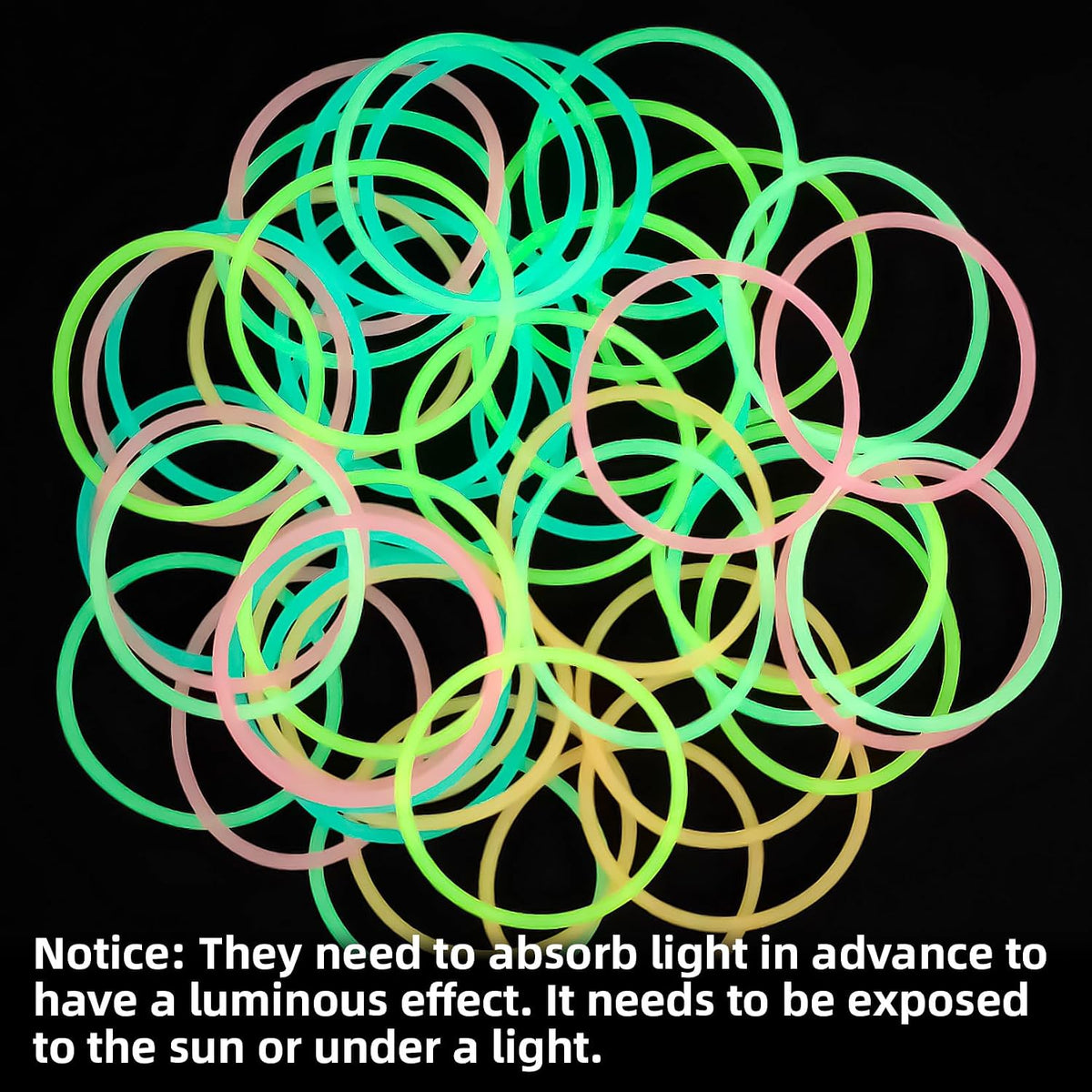 60-Piece Glow Jelly Bracelet Set