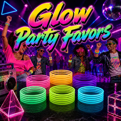 60-Piece Glow Jelly Bracelet Set