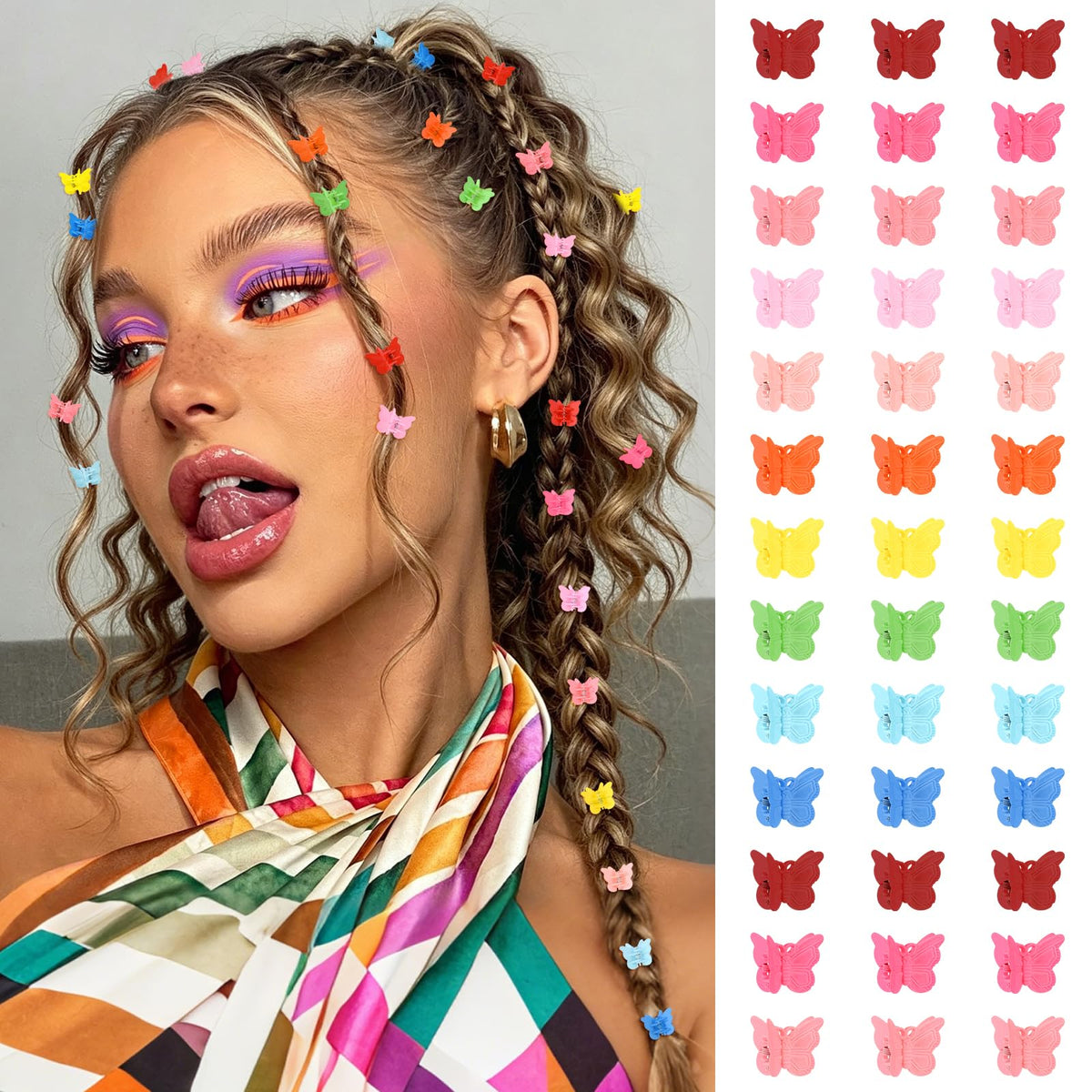 Butterfly Hair Clips — 50 Piece Y2K Set