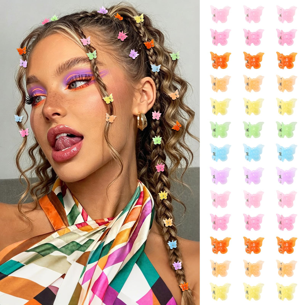 Butterfly Hair Clips — 50 Piece Y2K Set