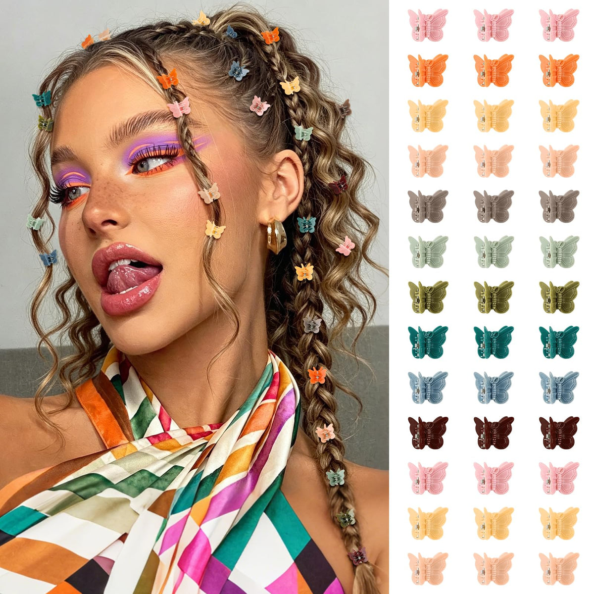 Butterfly Hair Clips — 50 Piece Y2K Set