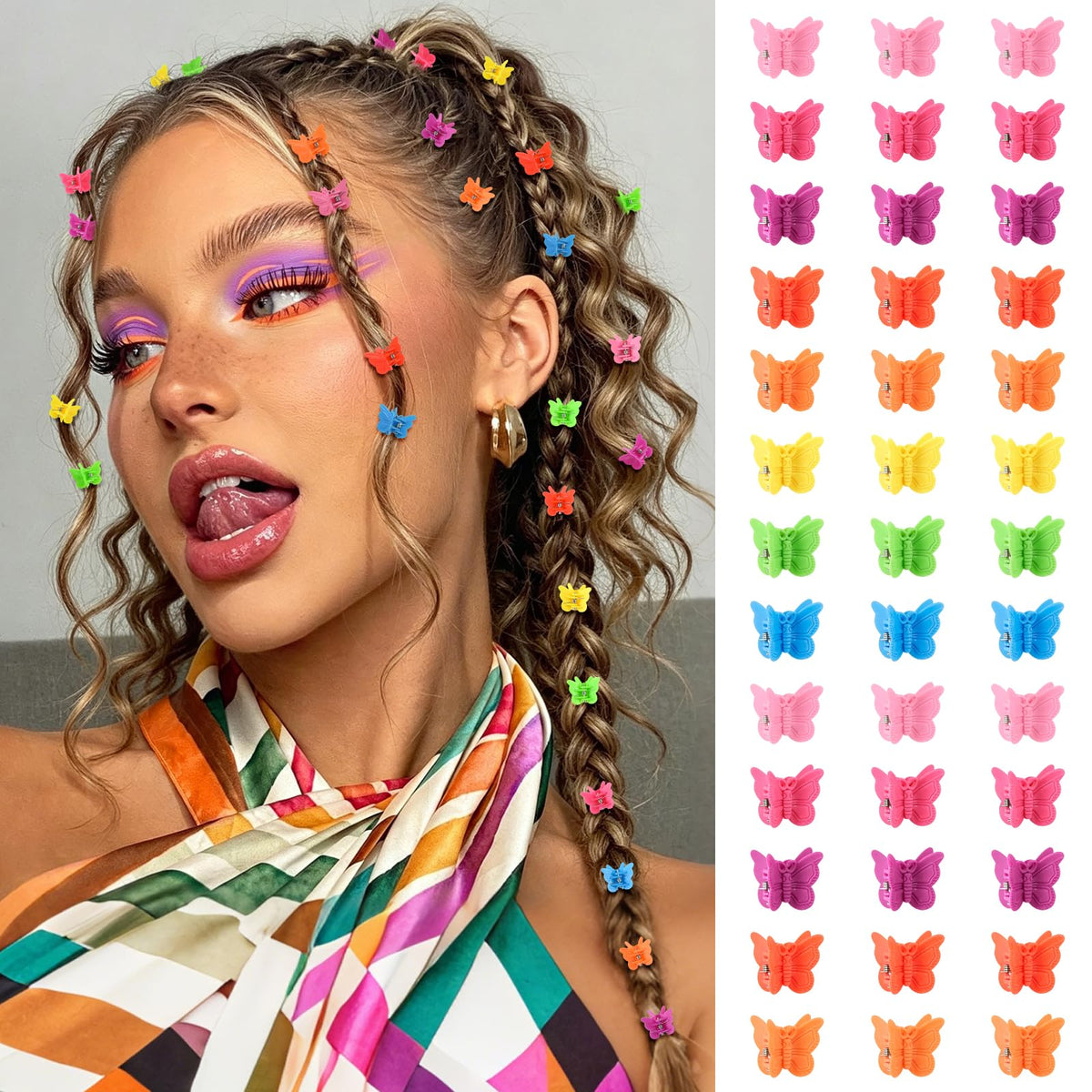 Butterfly Hair Clips — 50 Piece Y2K Set